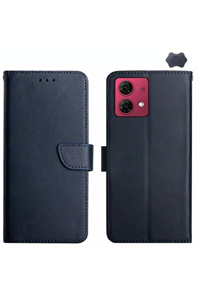 sscase Genuine Leather Θήκη Πορτοφόλι Blue (Motorola Edge 40 Neo)