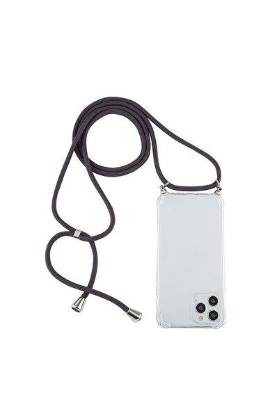 sscase Four-Corner Θήκη Σιλικόνης Διάφανη με Λουράκι Dark Grey (Apple iPhone ...
