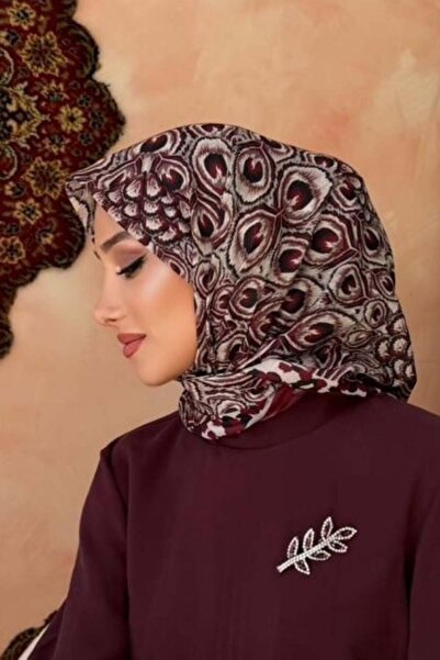 Şulemoda Giyim Leafora Aqua Soft Κασκόλ Βουργουνδίας