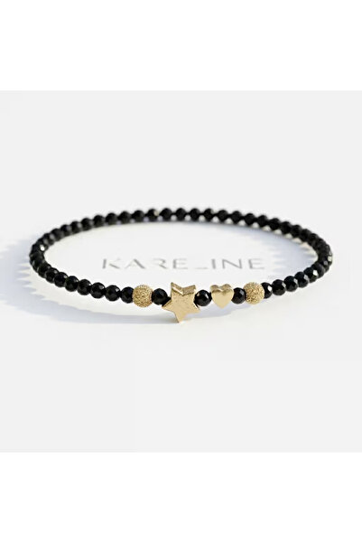 Kareline Discreet bracelet with onyx and precision micro-geometry (Au 585)