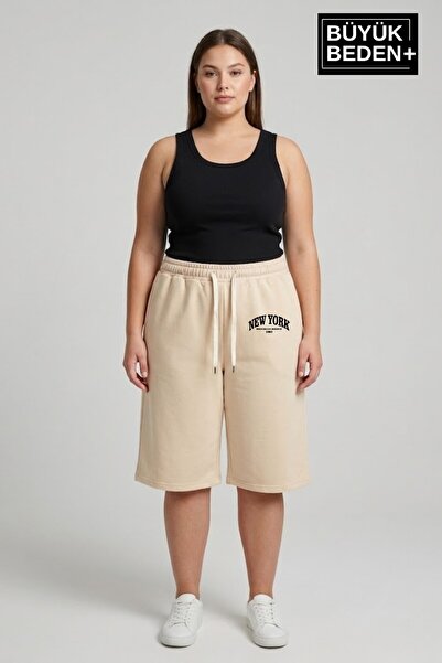 Superlife Plus Size Women's Shorts New York Printed Comfortable Fit Spr26Bsrk...