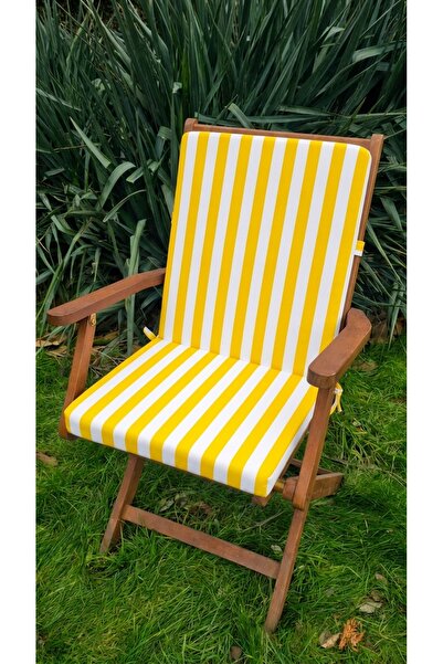 Evimstil Çizgili Bahçe Sandalyesi Minder Takımı | 42x42x5 cm Oturum + 42x52x5...