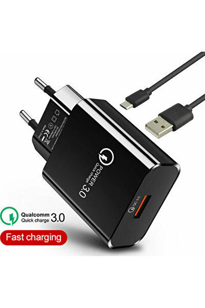 Lamtech Φορτιστής με θύρα USB-A και καλώδιο micro USB 18W Quick Charge 3.0 Μα...