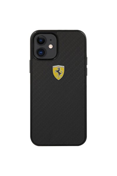 Ferrari On Track Carbon Cover Case for iPhone 12 Mini FERCAHCP12SBK, Black