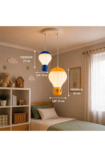 Luma Cozy Takımını Seç – Orta + Küçük Boy Balon Avize Seti – Çocuk Odası Sark...