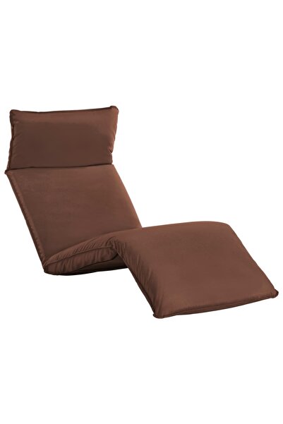 vidaxl Folding sun lounger, brown, oxford fabric