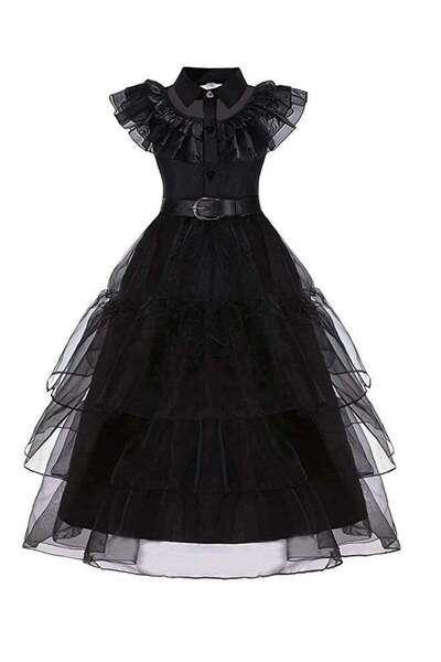 Generic Wednesday Addams Costume Princess Dress Up Clothes for Girls Birthday...