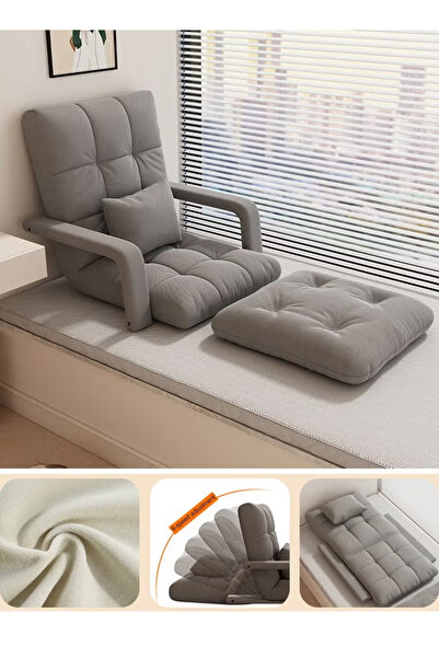 BENCH كرسي أرضي قابل للطي مقاس 55x64x56 سم، أريكة فردية بمسند ظهر، قابلة للتع...