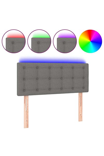 vidaxl LED headboard, dark grey, 80x5x78/88 cm, textile