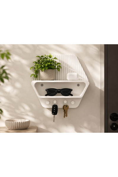 farist Modern Wall-Mounted Key Holder and Organizer Rack |   Glasses, Keys, a...