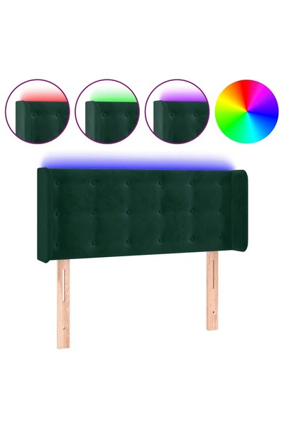 vidaxl LED headboard, dark green, 103x16x78/88 cm, Velvet