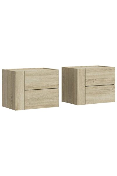vidaxl Noptiere de perete, 2 buc., stejar sonoma, 45x30x35 cm