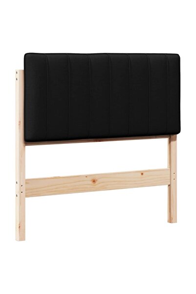 vidaxl Tăblie tapițată Maro și negru 90 cm Lemn de pin masiv