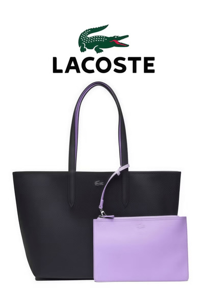 Lacoste Kids حقيبة يد نسائية كبيرة الحجم ذات وجهين بلونين، عصرية متعددة الوظا...