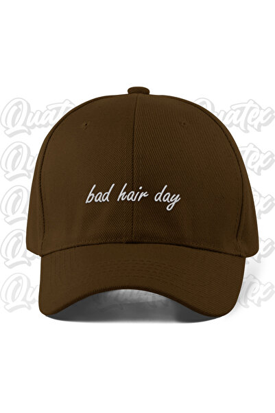 CapHub Bad Hair Day Embroidered Hat - Brown Color 100% Cotton Gabardine Unise...