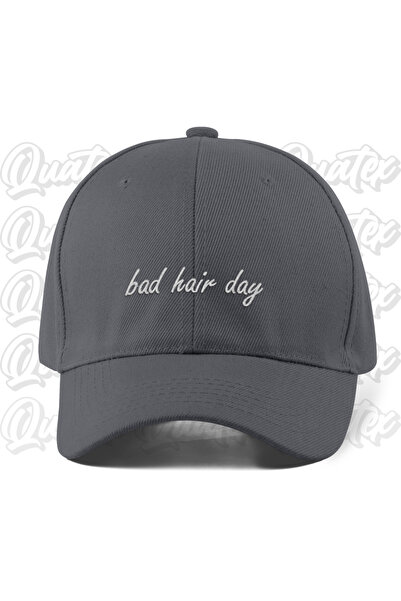 CapHub Bad Hair Day Embroidered Hat - Gray Color 100% Cotton Gabardine Unisex...