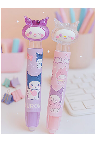 ÖZ OFİS Kuromi Sanrio Basmalı Mekanizmalı Silgi – Pastel Renk - Yumuşak & İz ...