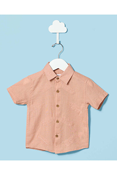 REDTAG Infant Boys Pink Embroidered Shirt