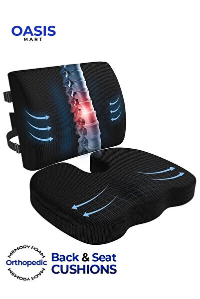 Generic Orthopedic Memory Foam Seat Cushion – Non-Slip Comfort Cushion for Of...