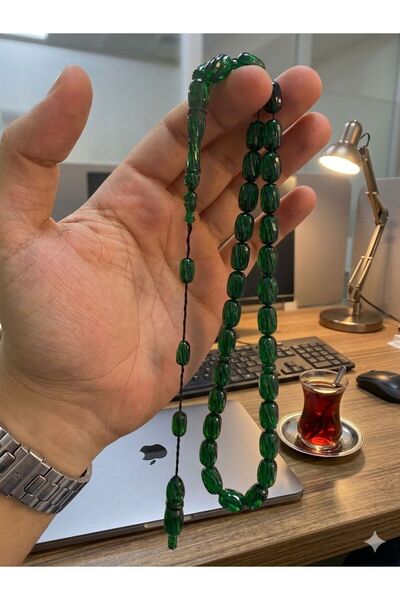 Tesbihcim Çeken Bilir Embroidered Fire Amber Prayer Beads
