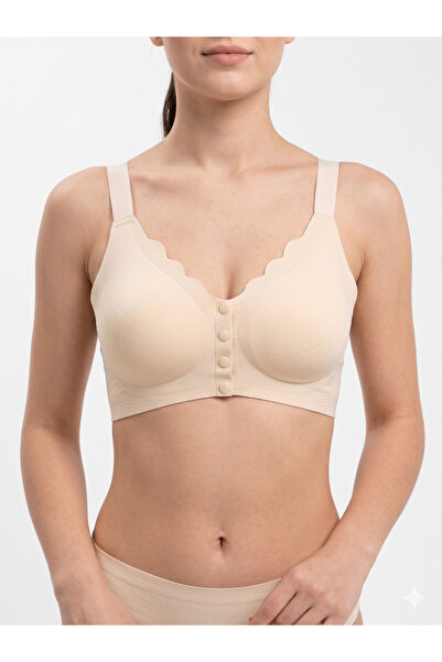 EBRULİ LİNGERİE Front Buttoned Wavy Cut Laser Cut Seamless Bralet Bra