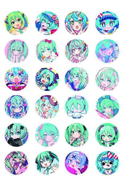 nihonwosekai Hatsune Miku anime set naljepnica 24 komada