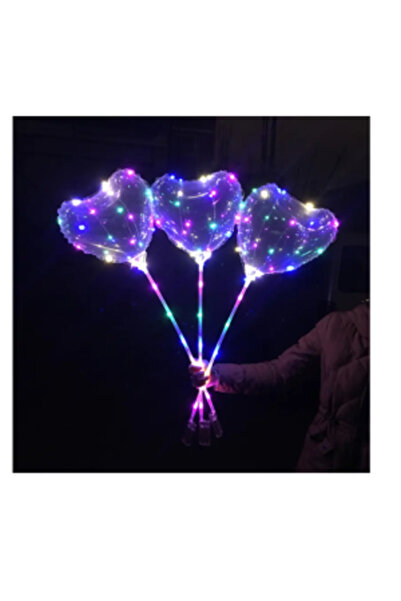 PlayFun Top Bottom Set of 50 Multicolor LED Party Balloons, Heart Shape 65111...