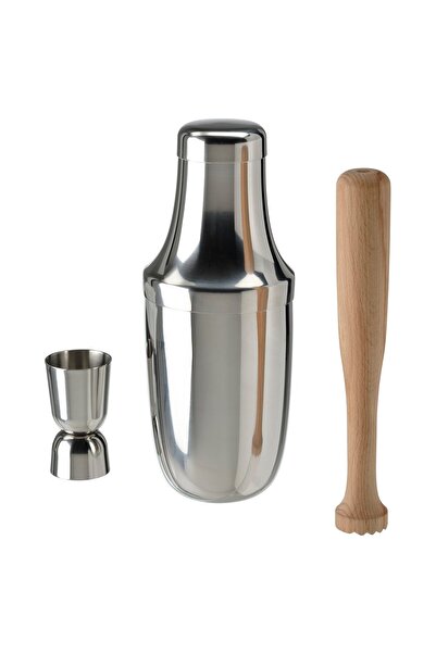 IKEA LUFTTÄT 3-piece bar set, stainless steel/wood