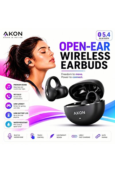 AKON Căști wireless cu prindere tip clemă AKON ®   M136, Căști Bluetooth Open...