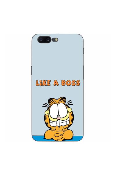 OEM Калъф, съвместим с OnePlus 5, силиконов гел TPU, с десен Гарфийлд като шеф