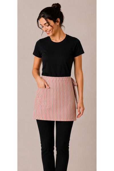 GTB BUTİK Garson Aşçı Barista Yarım Bel Önlüğü Unisex Short Apron
