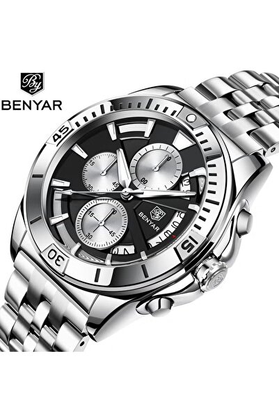 Benyar Watches for Men Watch Quartz Luxury Stainless Steel Water Resistant Ch...