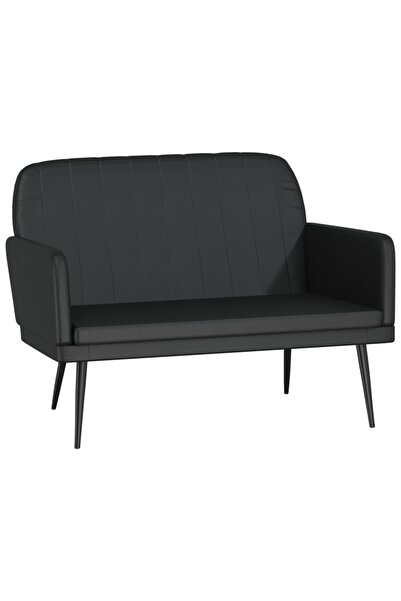 vidaxl Bancă, negru, 107x80x81 cm, piele ecologică