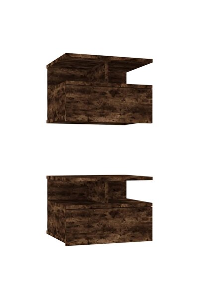 vidaxl Noptiere plutitoare 2 buc. stejar fumuriu 40x31x27 cm lemn