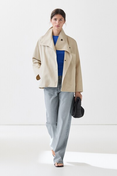 Massimo Dutti %100 pamuklu pelerin ceket