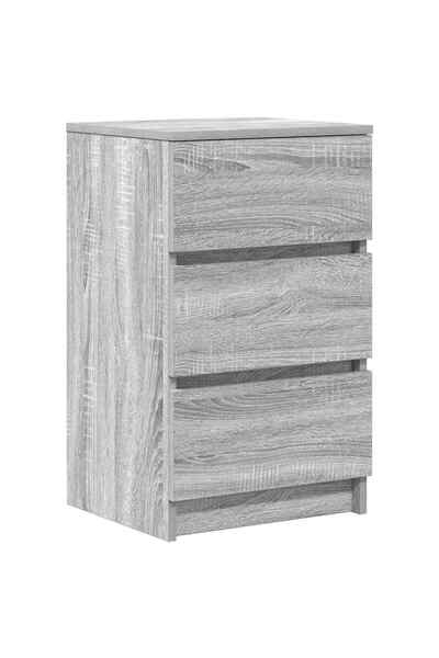 vidaxl Noptiera cu 3 sertare Gri Sonoma 39x35x65 cm