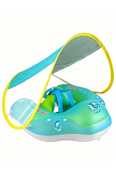 Unbraded 🛟Baby Float Swim Ring with Removable Sun Canopy, Inflatable Sunscre...