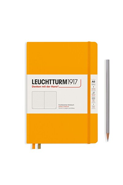 Leuchtturm Caiet A5 punctat cu copertă rigidă galben-ștergător