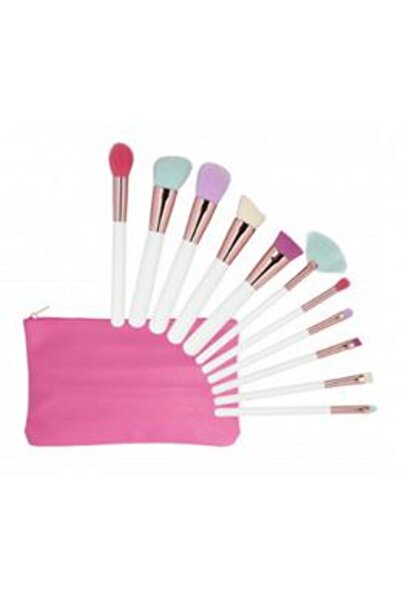 MIMO Set 11 Pensule Colorate pentru Machiaj - Makeup Brush Multi Color, 11 buc
