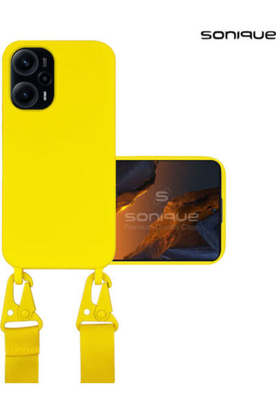 Other Sonique Θήκη Πλάτης Σιλικόνης 0.5mm με Λουράκι Κίτρινο (Poco F5 / Redmi...
