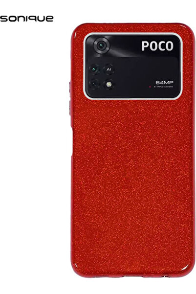 Other Sonique Γυαλιστερή Πίσω Θήκη Σιλικόνης Κόκκινη (Xiaomi Poco M4 Pro 4G)