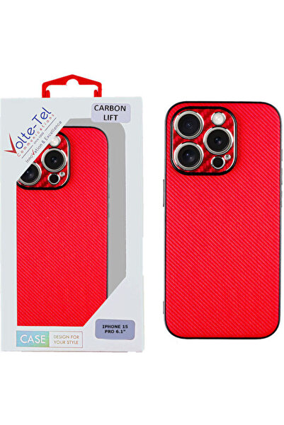 Other Volte-Tel Carbon Lift Κόκκινο Κάλυμμα Πλάτης Σιλικόνης (iPhone 15 Pro)