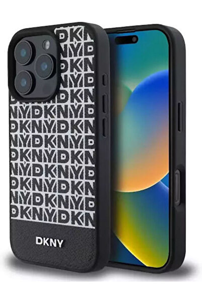Dkny Επαναλαμβανόμενο Σχέδιο Πίσω Κάλυμμα από Συνθετικό Δέρμα Μαύρο (iPhone 1...