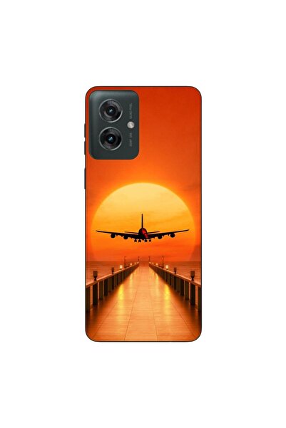OEM Husa compatibila cu Motorola Moto G55 Silicon Gel Tpu Model Airplane Sunset