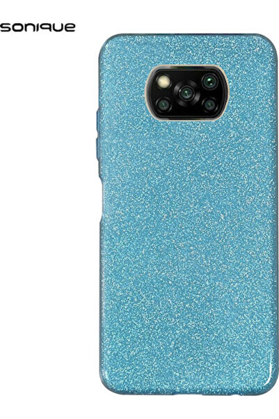 Other Sonique Shiny Back Cover Silicone Light Blue (Poco X3 NFC / X3 Pro)