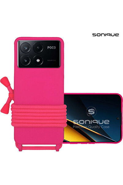 Other Sonique Πίσω Θήκη Σιλικόνης 0.5mm με Λουράκι Φούξια (Poco X6 Pro)