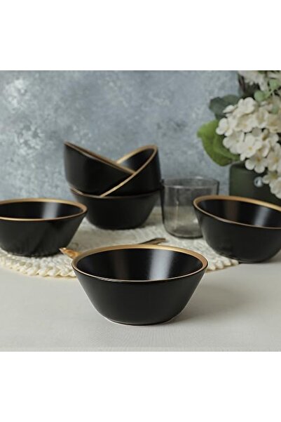 Yıldızan Tamgün Matte Black Mesh Hitit Soup Bowl 14 cm 6 Pieces 956 Tamgün 11...