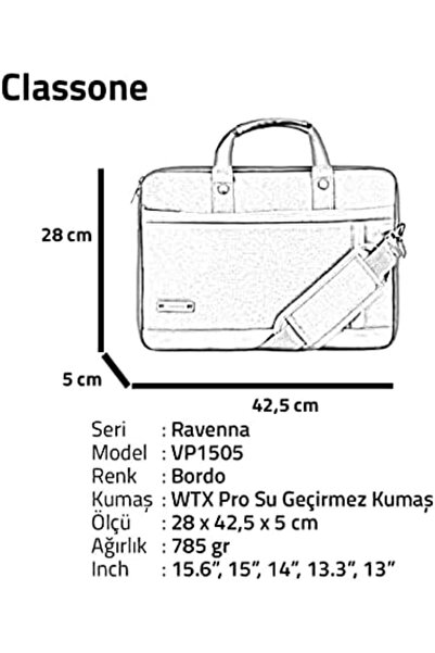 Yıldızan Nzr beautestore Ravenna VP1505 حقيبة يد للكمبيوتر المحمول مقاس 15.6 ...