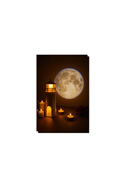 OEM Lampă LED Moon Lighthouse cu Senzor de Mișcare, Proiecție Luminoasă, Tele...
