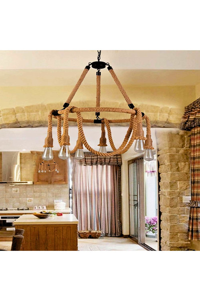 Jiju Lustra JIJU® Rustic Cu 6 Soculuri E27, Max 6 X 40W